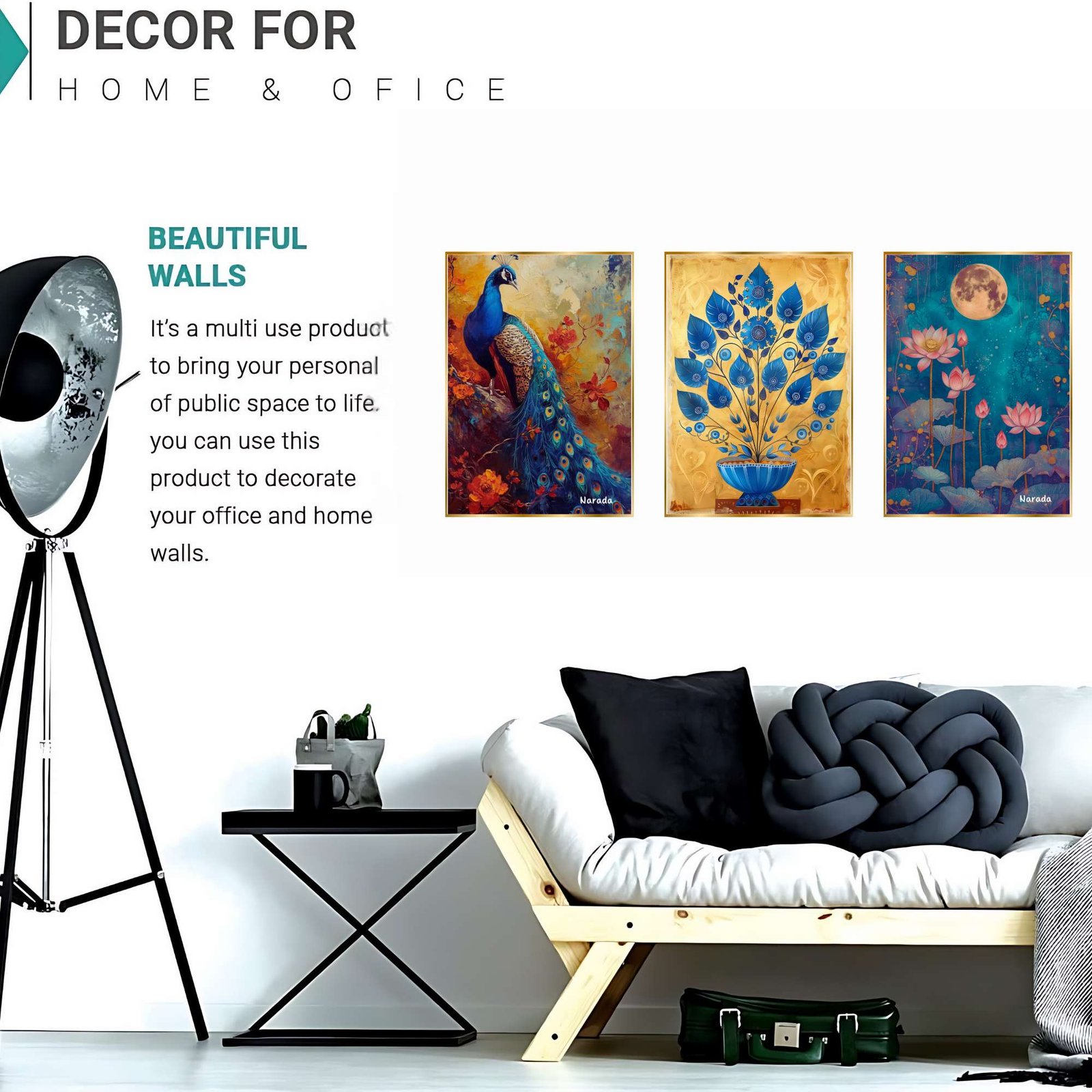 Set of Three Wall Paintings for Wall Dacoration Golden Framed Wall Paintings for Living Room & Bedroom Wall Art for Home Decoration & Office Wall Dรฉcor (18x12 inch CH-GD3-11) - Image 4